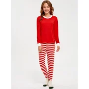 Patched Striped Family Christmas Pajama Set - Red Dad Fansmadedirect