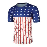 Patriotic Print Short Sleeves T-shirt - White Fansmadedirect