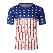 Patriotic Print Short Sleeves T-shirt - White Fansmadedirect