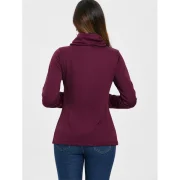 Petal Hem Drawstring Embroidered weatshirt - Wine Red Fansmadedirect