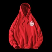 Pharaoh Printed Kangaroo Pocket Hoodie - Lava Red Fansmadedirect