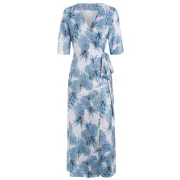 Pineapple Print Half Sleeve Longline Dress - Fansmadedirect
