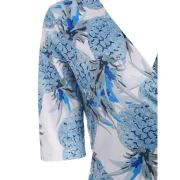 Pineapple Print Half Sleeve Longline Dress - Fansmadedirect