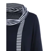 Pinstriped Patchwork Pockets Design Tee - Black Fansmadedirect