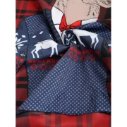 Plaid Christmas Deer Printed Casual Hoodie - Cherry Red Fansmadedirect