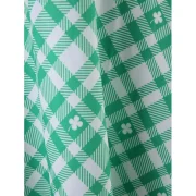 Plaid Lace Panel A Line Dress - Light Aquamarine Fansmadedirect