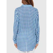Plaid Pocket Longline Shirt - Deep Sky Blue Fansmadedirect