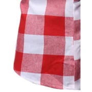 Plaid Print Button Down Short Sleeves Shirt - Red Fansmadedirect