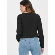 Plain Long leeve hirt with Buttons - Black Fansmadedirect