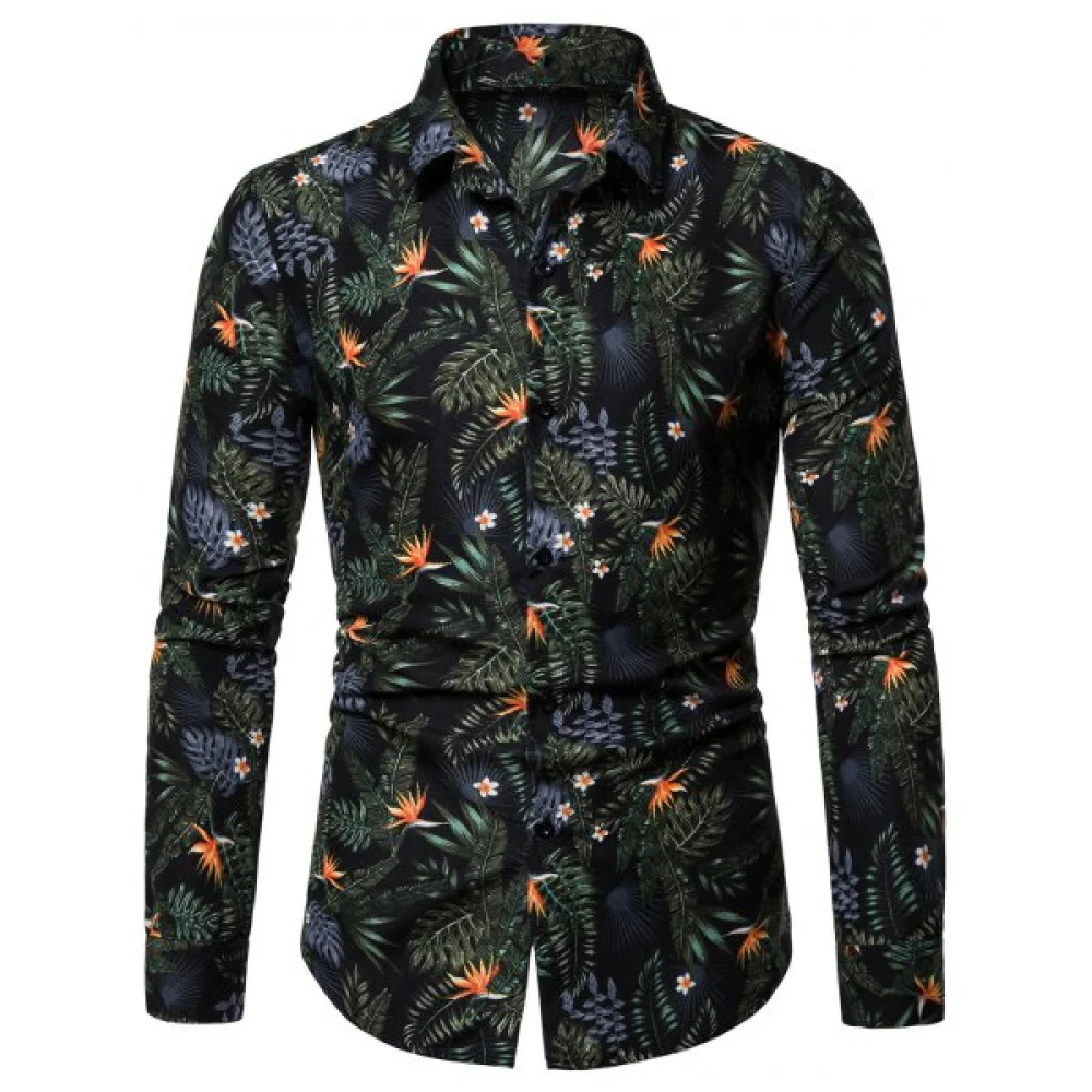 Plant Pattern Full Sleeves Shirt - Fansmadedirect