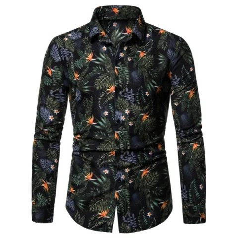 Plant Pattern Full Sleeves Shirt - Fansmadedirect