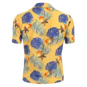 Plant Print Design Short Sleeves Shirt - Yellow Fansmadedirect