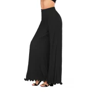 Pleated High Waisted Loose Pants - Black Fansmadedirect