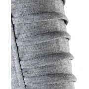 Pleated Raglan Sleeve Pullover Sweatshirt - Light Gray Fansmadedirect