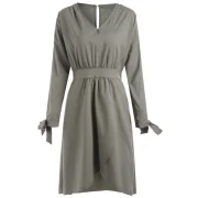 plit leeve V Neck Dress - Granite Fansmadedirect