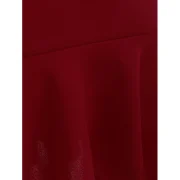 Plunge Mermaid Dress with Belt - Red Fansmadedirect