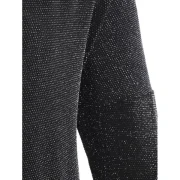 Plunge Neck Long leeve parkly Bodysuit - Black Fansmadedirect