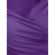 Plunge Surplice Ruched Tee - Purple Amethyst Fansmadedirect