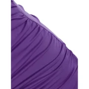 Plunge Surplice Ruched Tee - Purple Amethyst Fansmadedirect