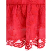 Plunging Neckline Bell Sleeve Peplum Blouse - Red Fansmadedirect