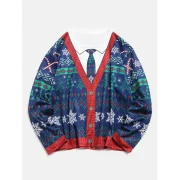 Plus Size Christmas 3D Printed Pullover T-shirt - Deep Blue Fansmadedirect