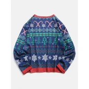 Plus Size Christmas 3D Printed Pullover T-shirt - Deep Blue Fansmadedirect