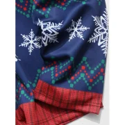 Plus Size Christmas 3D Printed Pullover T-shirt - Deep Blue Fansmadedirect