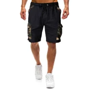 Pocket Decoration Camouflage Cargo Shorts - Black Fansmadedirect