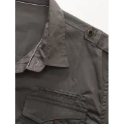 Pocket Decoration Short Sleeves Cargo Shirt - Battleship Gray Fansmadedirect