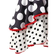 Polka Dot High Waist Long Ruffled Skirt - Black Fansmadedirect