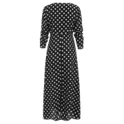 Polka Dot Tie Duster Coat - Black Fansmadedirect