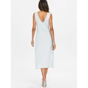 Print Casual Overlap Dress - Pale Blue Lily Fansmadedirect