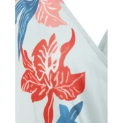 Print Casual Overlap Dress - Pale Blue Lily Fansmadedirect