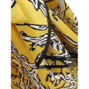 Print Cold houlder Ruffle Asymmetric Dress - Rubber Ducky Yellow Fansmadedirect
