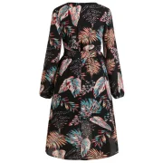 Print idi Wrap Dress - Black Fansmadedirect