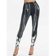Printed High Rise Skinny Leggings - Black Fansmadedirect