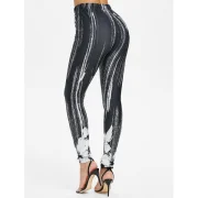 Printed High Rise Skinny Leggings - Black Fansmadedirect