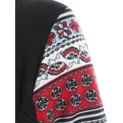 Printed leeve Drawstring Ruched T-shirt - Black Fansmadedirect