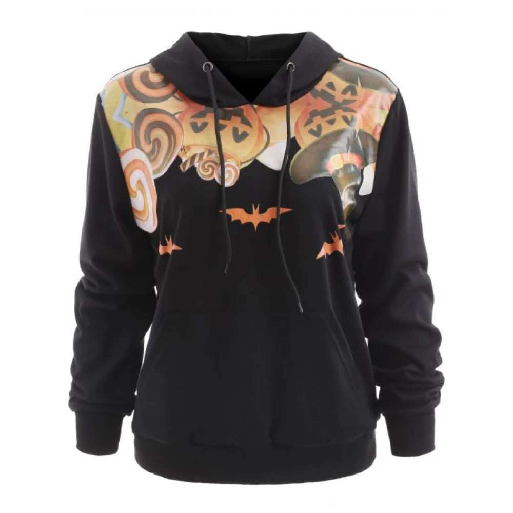 Pumpkin Lantern Halloween Hoodie - Black Fansmadedirect