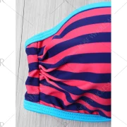 Push Up Stripe Bikini with Halter Neckline - Fansmadedirect
