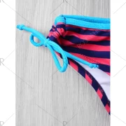 Push Up Stripe Bikini with Halter Neckline - Fansmadedirect