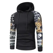 Raglan Sleeve Slim Fit Pullover Hoodie - Black Fansmadedirect