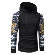 Raglan Sleeve Slim Fit Pullover Hoodie - Black Fansmadedirect