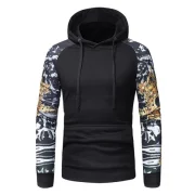 Raglan Sleeve Slim Fit Pullover Hoodie - Black Fansmadedirect