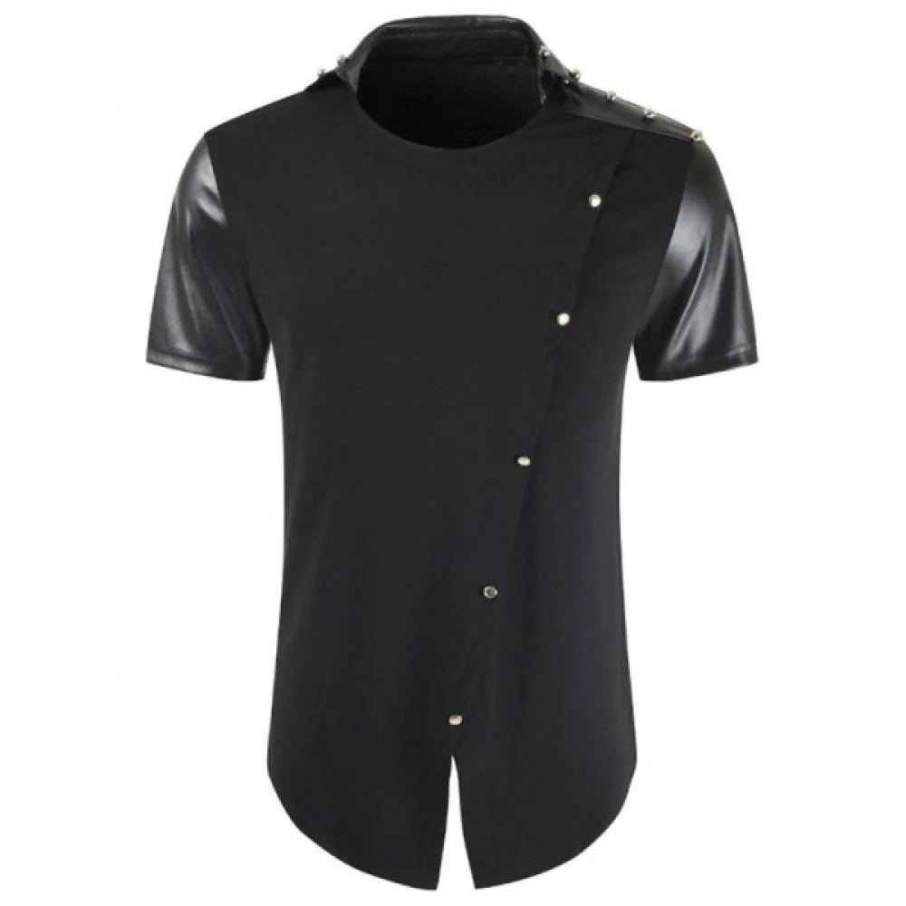 Rhinestone Decoration Short Sleeves T-shirt - Black Fansmadedirect