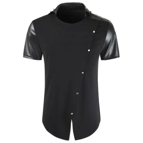 Rhinestone Decoration Short Sleeves T-shirt - Black Fansmadedirect