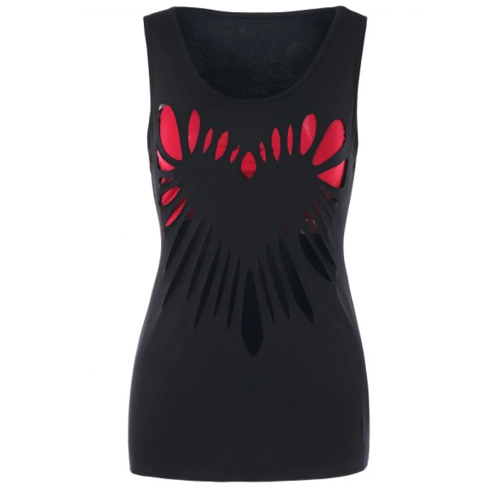 Ripped Tank Top With Tube Top - Black Fansmadedirect