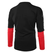 Round Hole Color Block Sweatshirt - Black Fansmadedirect