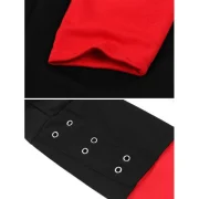 Round Hole Color Block Sweatshirt - Black Fansmadedirect