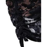 Ruched ide Full leeve Tunic Lace Dress - Black Fansmadedirect